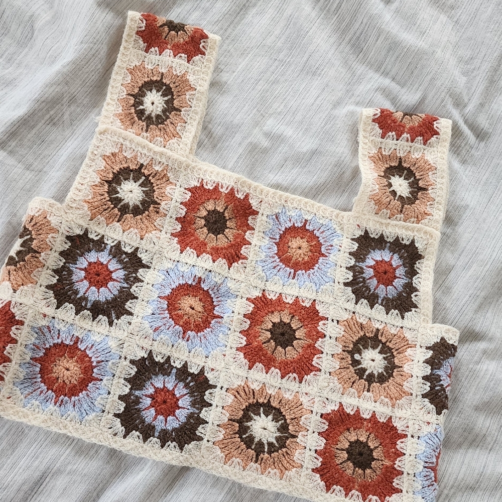 Crochet Patchwork Crop Top
